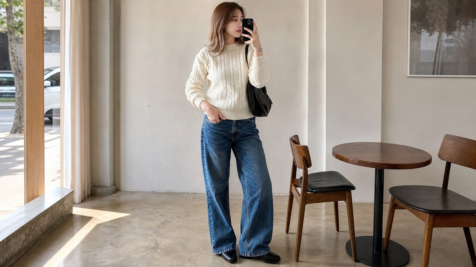 Áo len vặn thừng cổ tròn basic