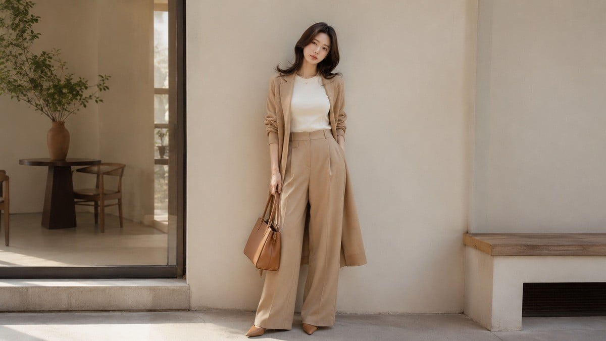 Kem ấm và camel là công thức tối giản nhưng vẫn có gu cho mệnh Thổ