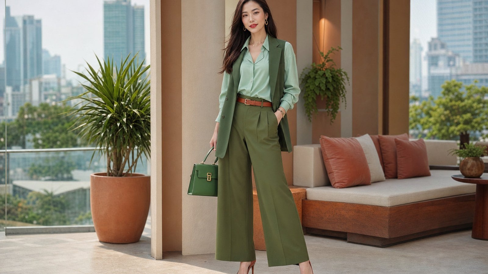 Màu lạnh nên đặt ở nền hoặc điểm nhấn nhỏ nếu vẫn thích mặc cho mệnh Hỏa