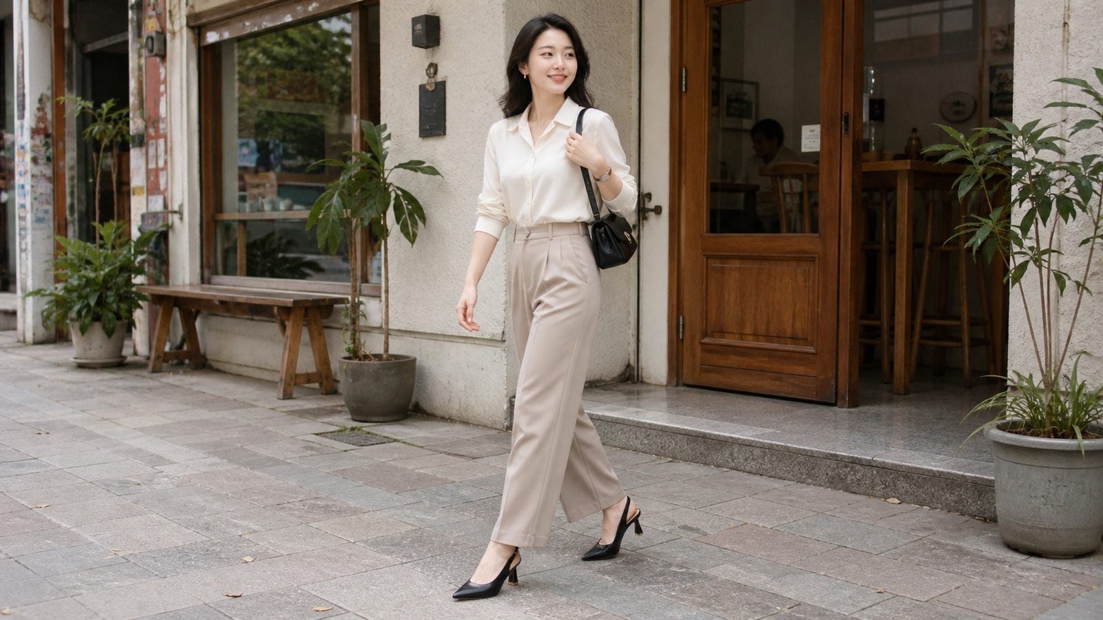 Giày phom gọn, màu dễ liền mạch với outfit cho người béo bụng