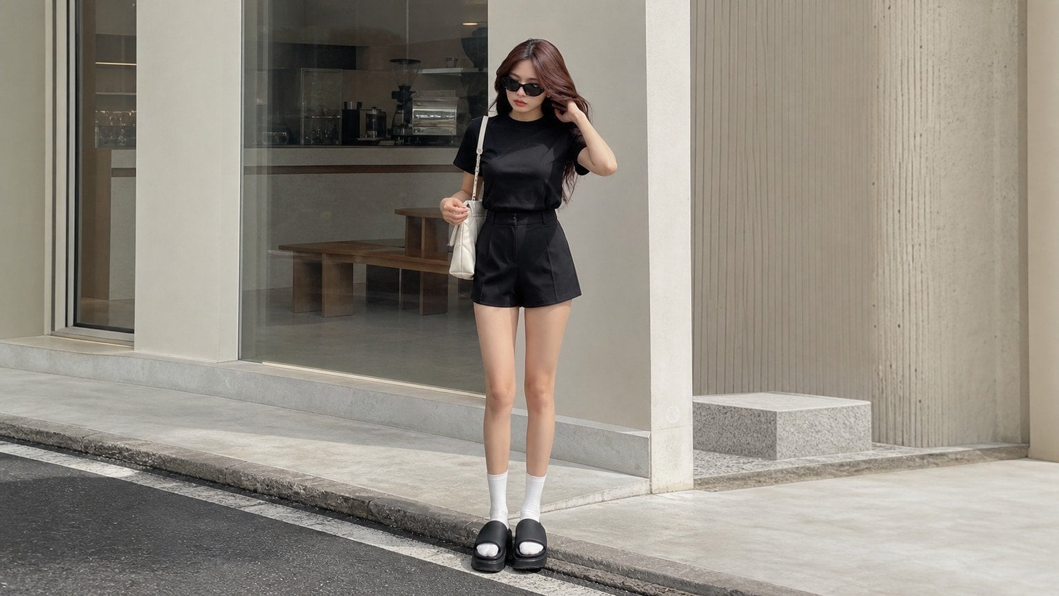 Áo thun, quần short tailored và sơ mi khoác cho outfit gọn khi đi lại nhiều