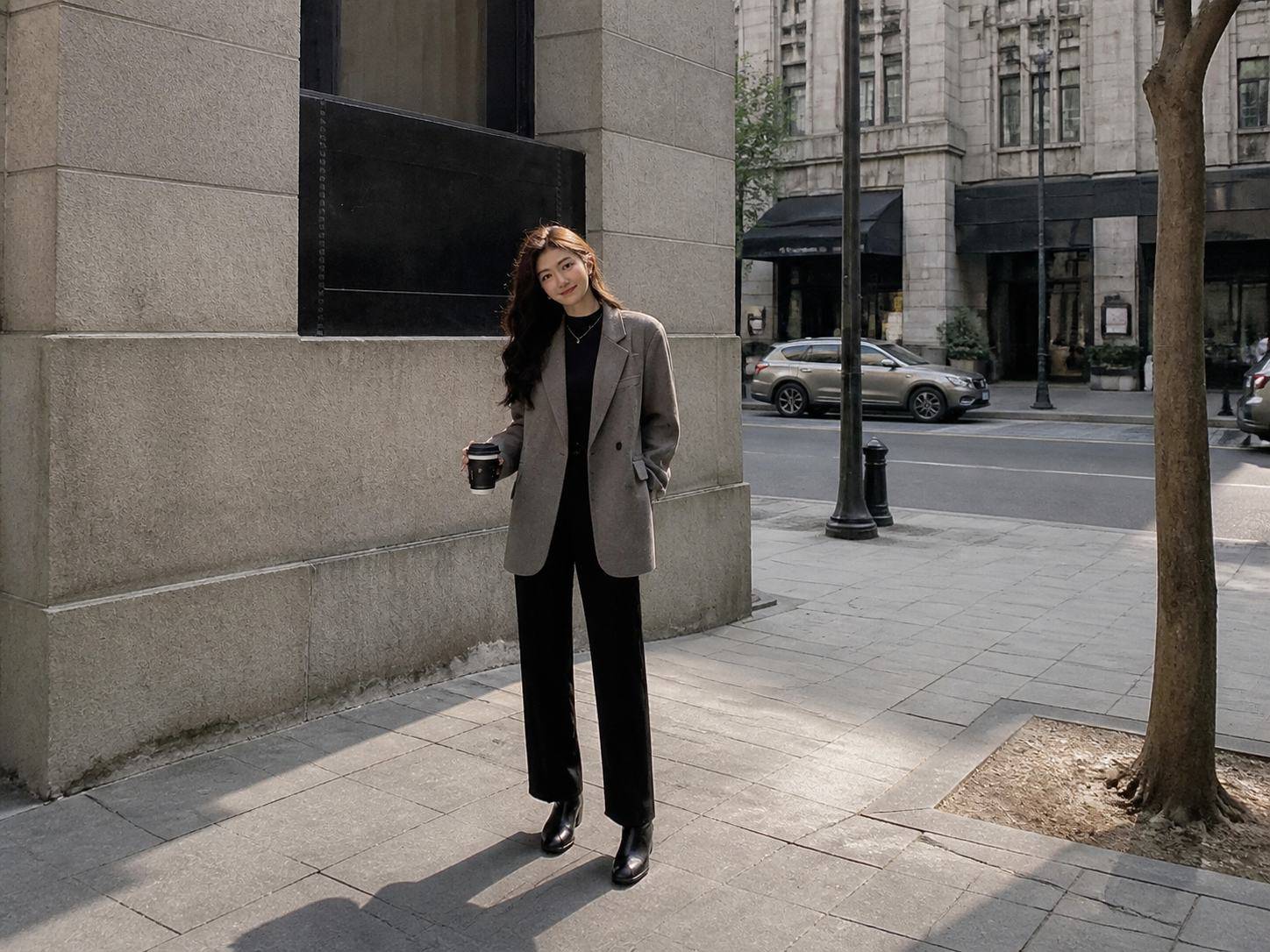 Áo blazer nữ dáng suông thanh lịch, dễ mặc