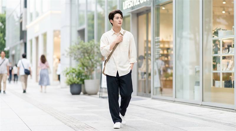 Chiếc sơ mi oversized form rộng cá tính, phù hợp phong cách trẻ trung năng động, gợi ý phối đồ đơn giản tránh luộm thuộm.