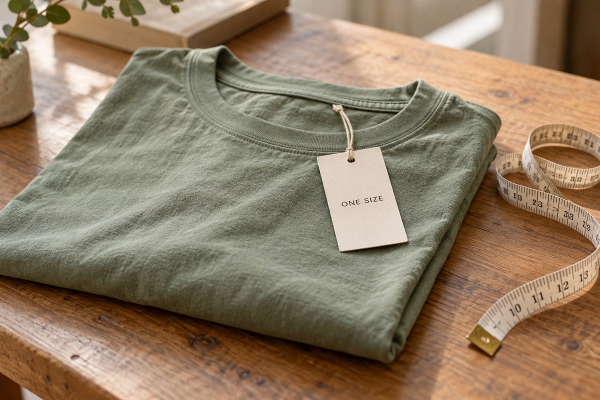 Nhãn ONE SIZE cho biết một lựa chọn cỡ, không bảo đảm vừa mọi vóc dáng