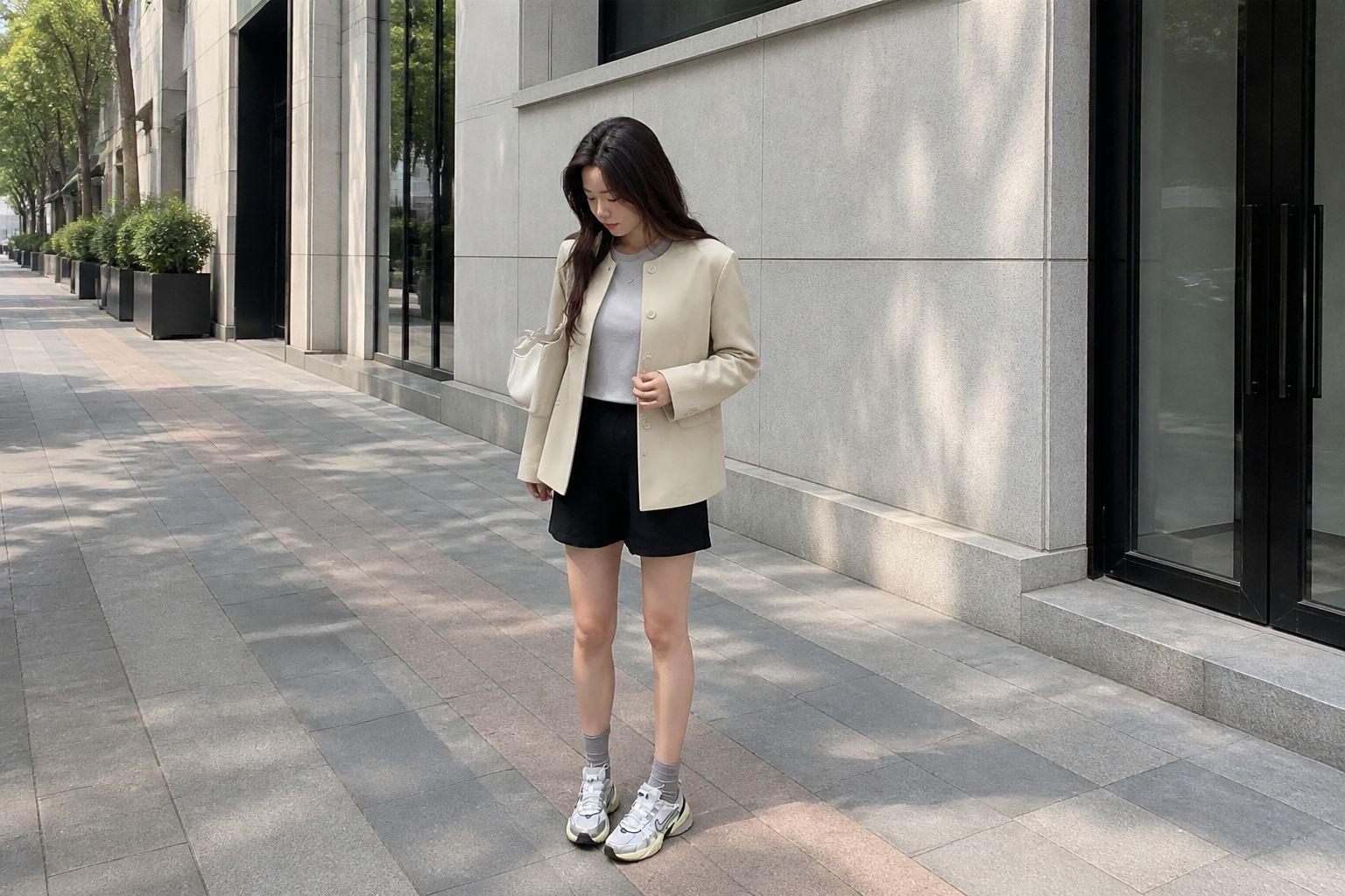 Áo vest nữ không cổ tối giản, hiện đại