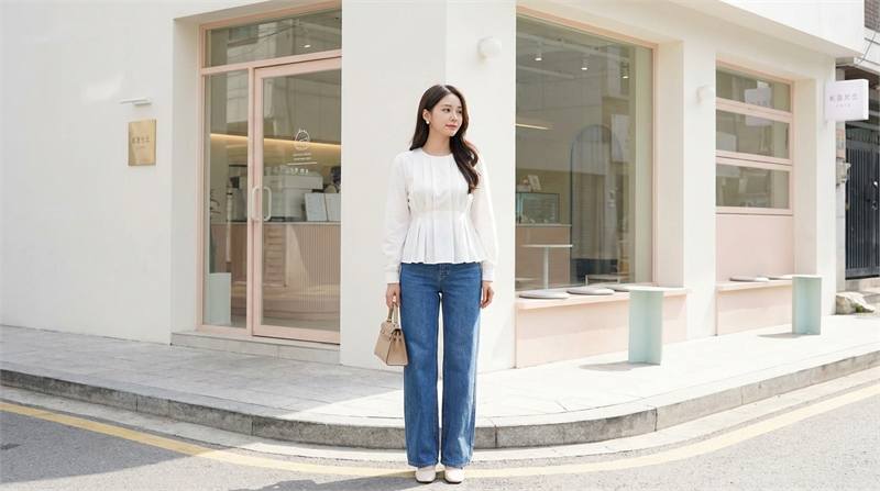 Quan ong suong nu phoi ao peplum chiet eo tao duong cong nhe va tong the can doi