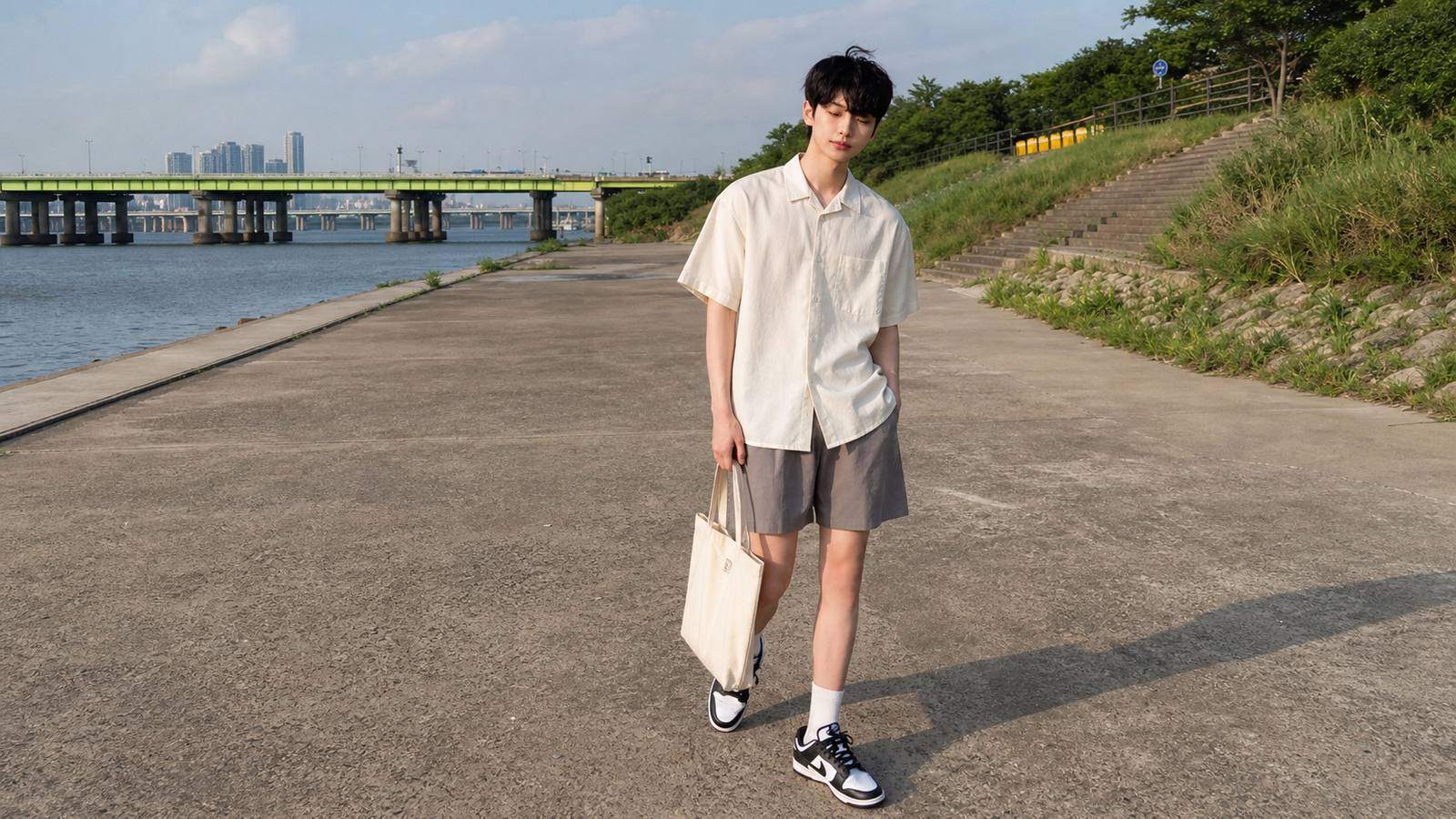 Áo sơ mi ngắn tay phối quần short