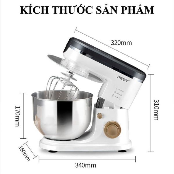 Máy đánh kem bột Fest RC-6L-1N dung tích 6 lít chính hãng