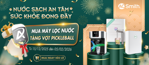 
















CHƯƠNG TRÌNH ƯU ĐÃI LỚN NHẤT NĂM: MUA MÁY LỌC NƯỚC - TẶNG VỢT PICKLEBALL