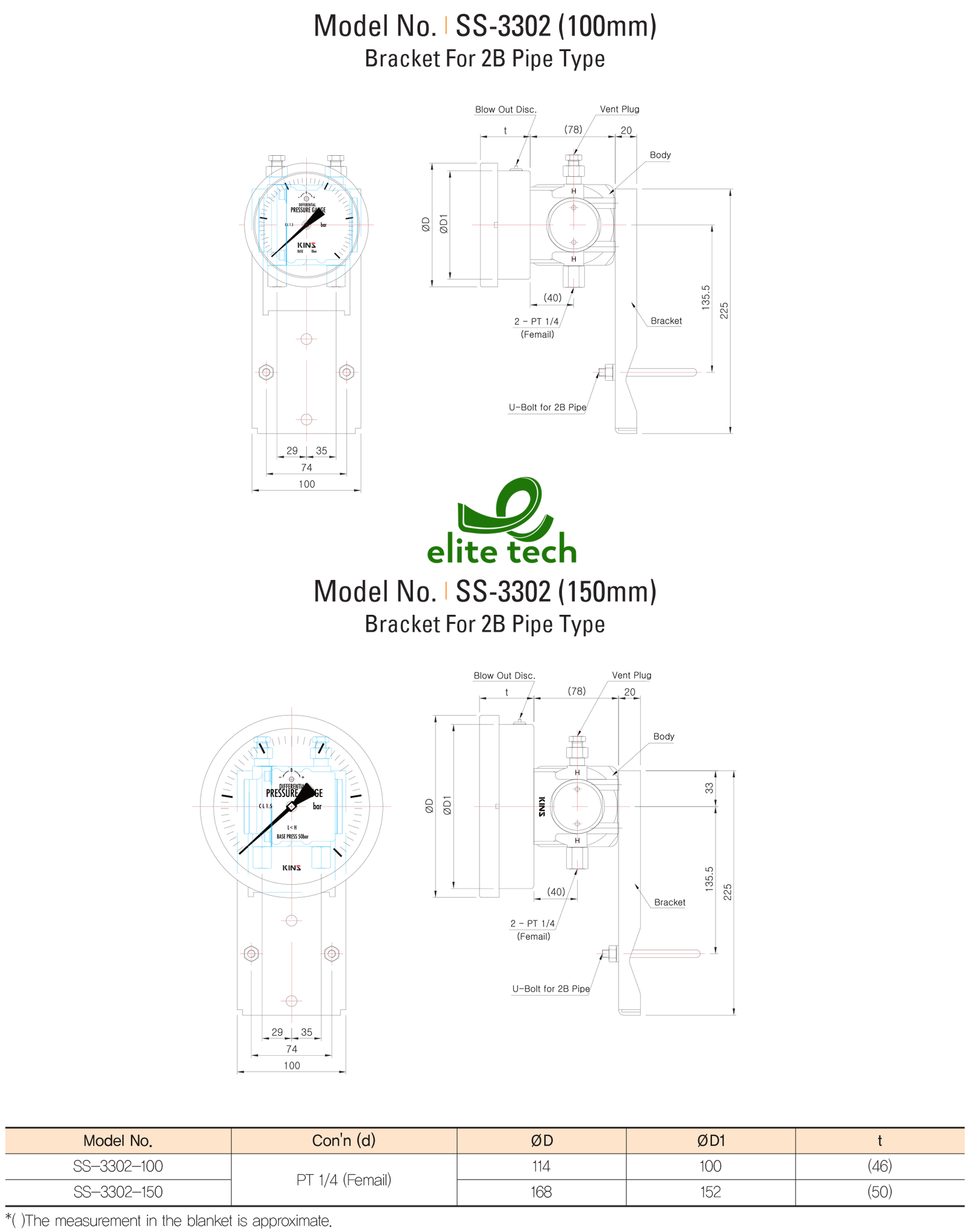 Đồng Hồ Áp Suất KINS SS-3302 Differential Pressure Gauge