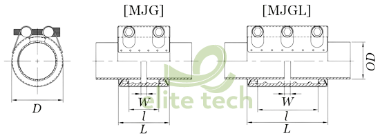 Khớp Nối Ống JEONG WOO MJG MJGL Dimension Grip Type Coupling
