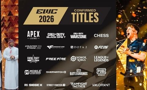 Esports World Cup 2026 công bố quỹ thưởng 75 triệu USD cùng danh sách 24 bộ môn thi đấu