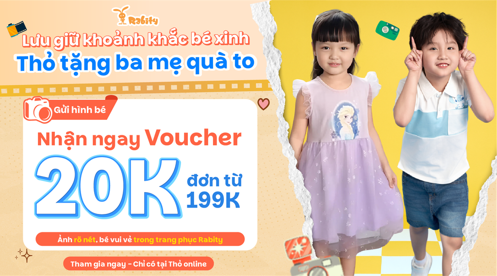 T✨ Gửi ảnh bé – Nhận ngay voucher từ Rabity ✨