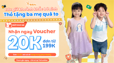✨ Gửi ảnh bé – Nhận ngay voucher từ Rabity ✨