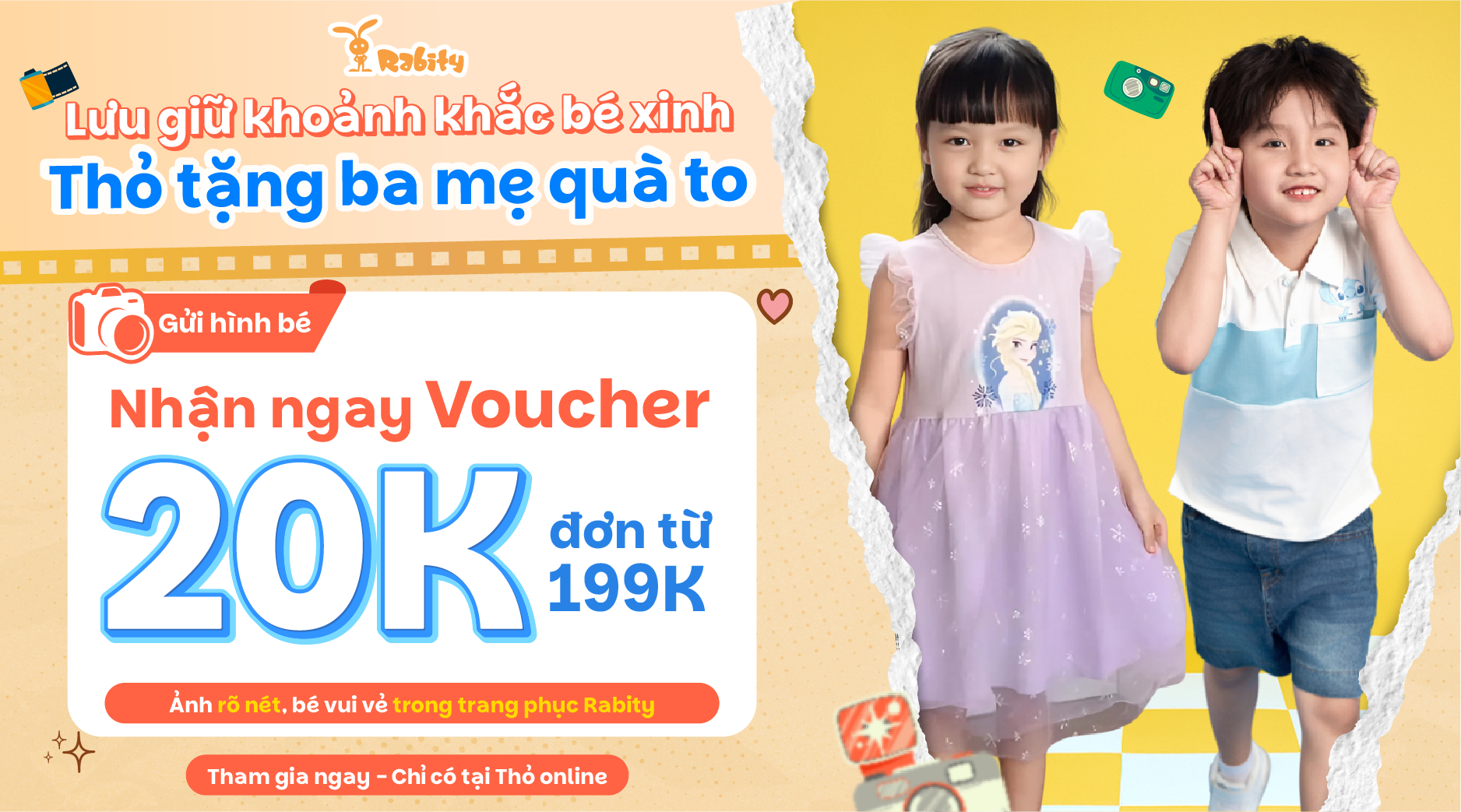 ✨ Gửi ảnh bé – Nhận ngay voucher từ Rabity ✨