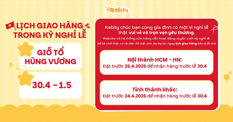 Thông báo lịch giao hàng dịp Giỗ Tổ Hùng Vương & 30.4 - 1.5: Đặt sớm để bé nhận đồ xinh đúng dịp