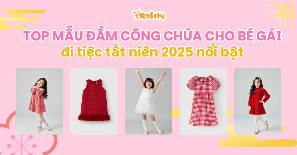 Top mẫu đầm công chúa cho bé gái đi tiệc tất niên 2025 nổi bật