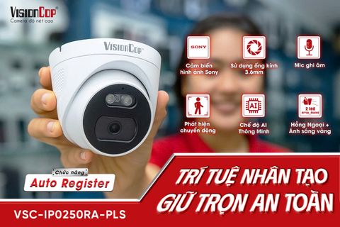 Camera AI 5MP VisionCop VSC-IP0250RA-PLS – Đêm Như Ngày, Chuẩn An Ninh Thông Minh