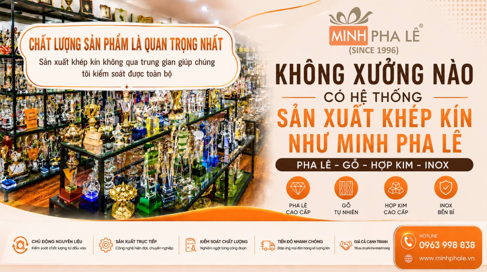 Xưởng sản xuất quà tặng pha lê khép kín