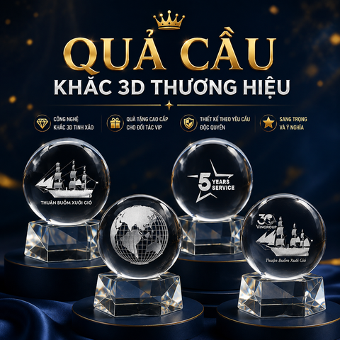 Quả cầu pha lê khắc 3D