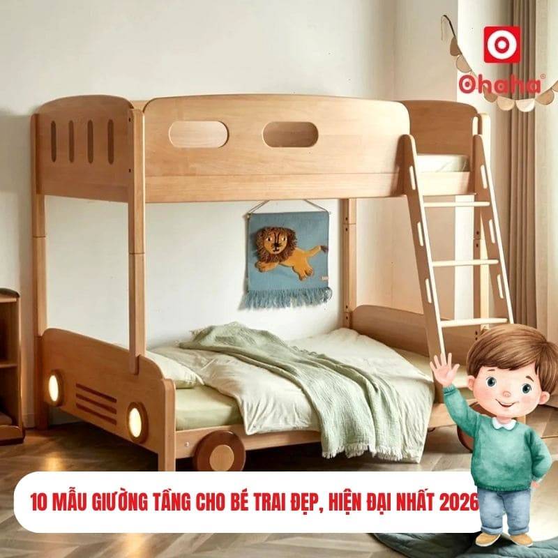 10 Mẫu giường tầng cho bé trai đẹp, hiện đại nhất 2026