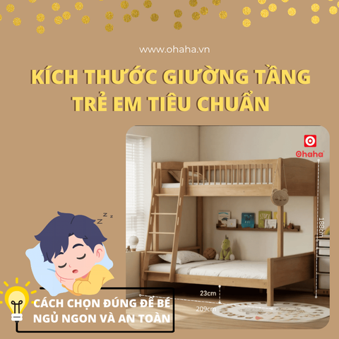 Kích thước giường tầng trẻ em tiêu chuẩn – Cách chọn đúng để bé ngủ ngon và an toàn