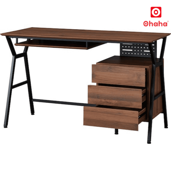 Bàn làm việc&nbsp;hiên đại kèm hộc tủ OHAHA - BLV029&nbsp;làm từ gỗ cao su&nbsp;chất liệu thân thiện với môi trường.