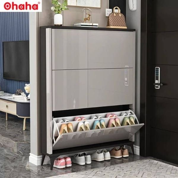Tủ giày thông minh gỗ MDF lõi xanh chống ẩm phủ Acrylic sang trọng dễ lau chùi
