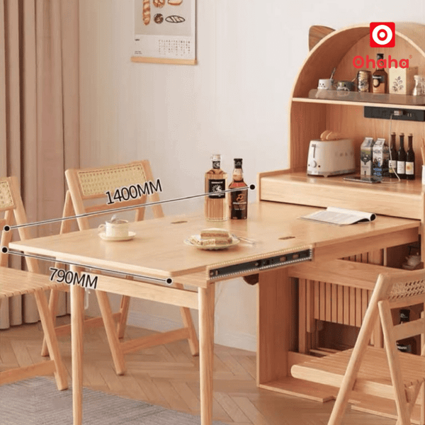 Kích thước tổng thể của bàn ăn kết hợp tủ bếp