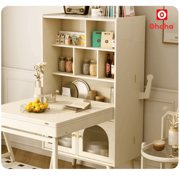 Bàn ăn xếp&nbsp;gọn kết hợp tủ bếp hình mặt cười hiện đại OHAHA - BA041&nbsp;tiết kiệm diện tích