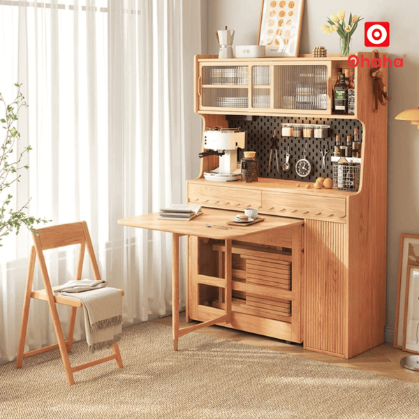 Bàn ăn gấp gọn kết hợp tủ bếp hiện đại OHAHA - BA036 xu hướng 2026