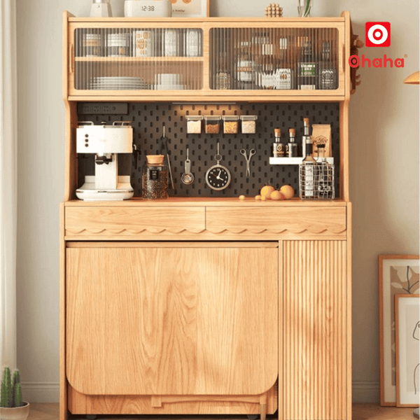 Bàn ăn gấp gọn kết hợp tủ bếp hiện đại OHAHA - BA036 tiết kiệm diện tích