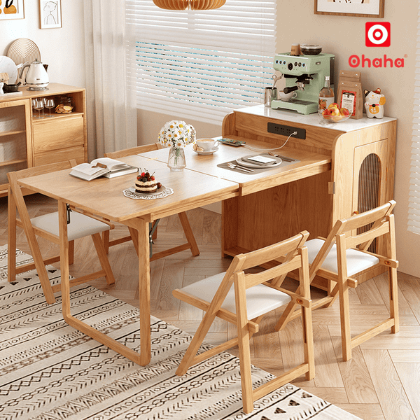 Bàn ăn xếp gọn kết hợp tủ bếp hiện đại OHAHA - BA038 xu hướng 2026