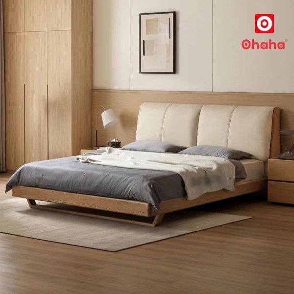 Giường ngủ gỗ tự nhiên cao cấp hợp phong thủy mệnh Hỏa