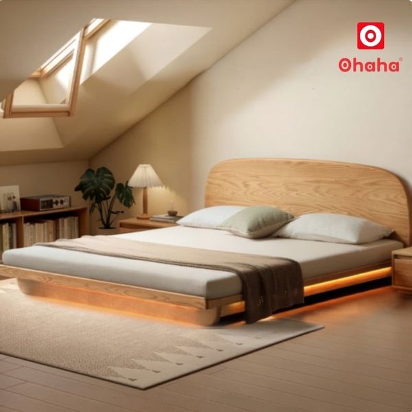 Giường ngủ bệt kiểu Nhật&nbsp;gỗ tự nhiên cao cấp OHAHA - GGTN015&nbsp;mẫu mới nhất 2026