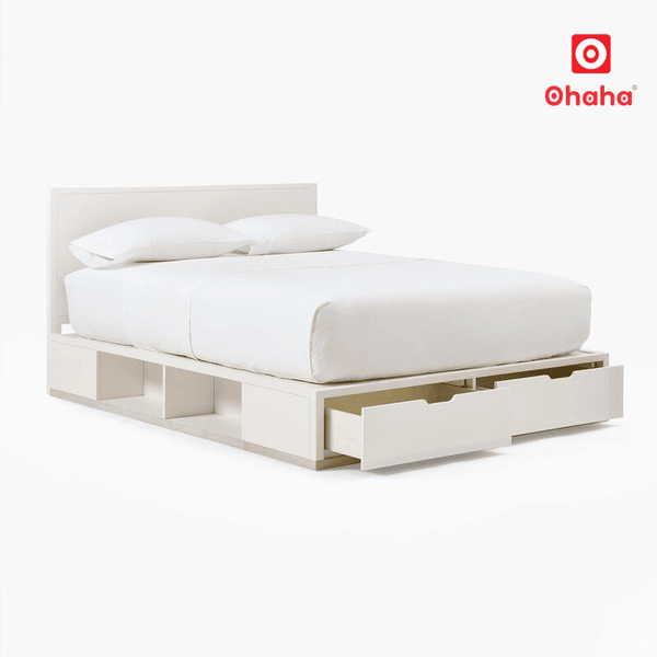 Giường ngủ gỗ công nghiệp nhiều ngăn vừa giúp phòng ngủ gọn gàng hơn vừa mang lại sự tiện nghi