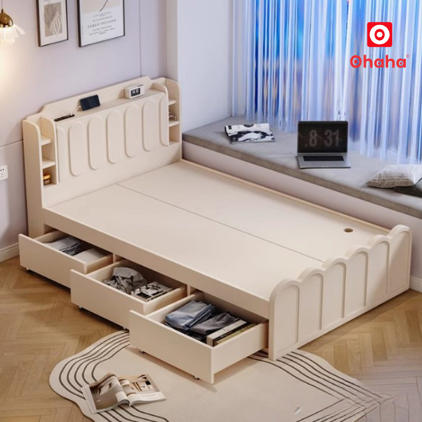 Giường ngủ gỗ công nghiệp có ngăn kéo tiện lợi