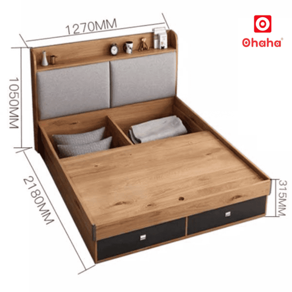 Giường ngủ gỗ thông minh hiện đại