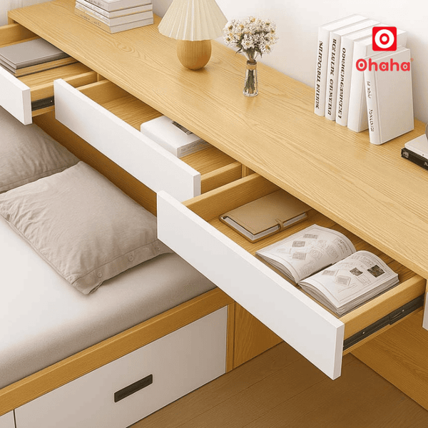 Giường ngủ gỗ thông minh OHAHA  - GC063 tinh tế, tiện dụng