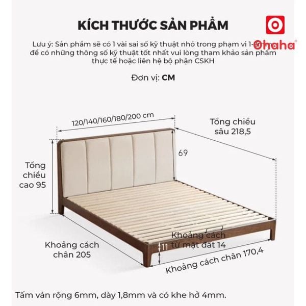 Giường ngủ gỗ tự nhiên phong cách Scandinavian