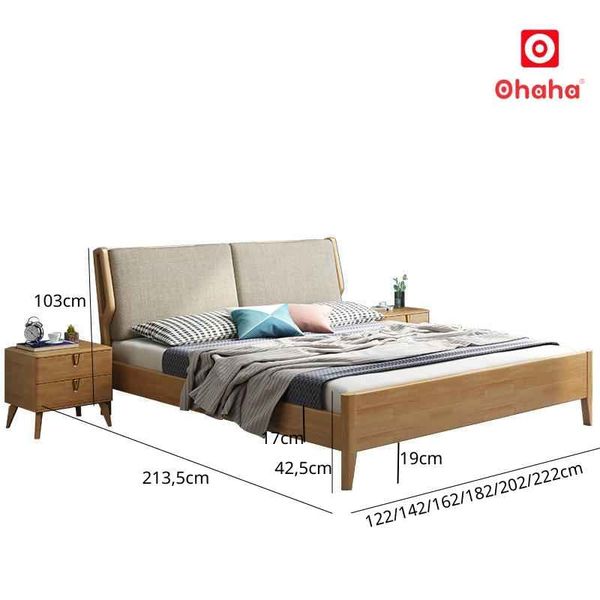 Giường ngủ gỗ tự nhiên OHAHA cao cấp, bền đẹp, giá tốt