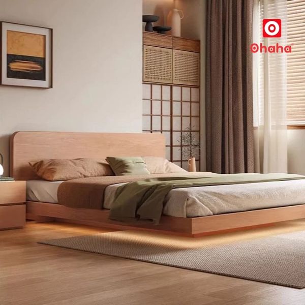 Giường ngủ gỗ tự nhiên phong cách hiện đại