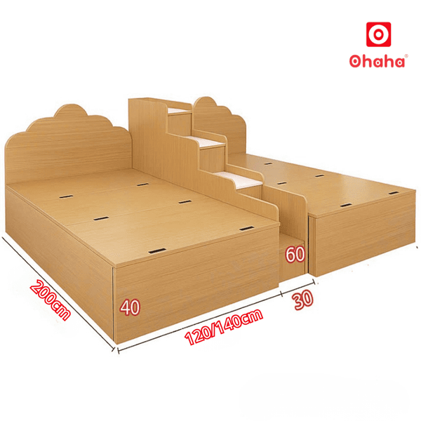 Giường ngủ hiện đại cho bé hình đám mây OHAHA - GTE020 chất liệu gỗ công nghiệp&nbsp;cao cấp, bền bỉ, thân thiện với môi trường