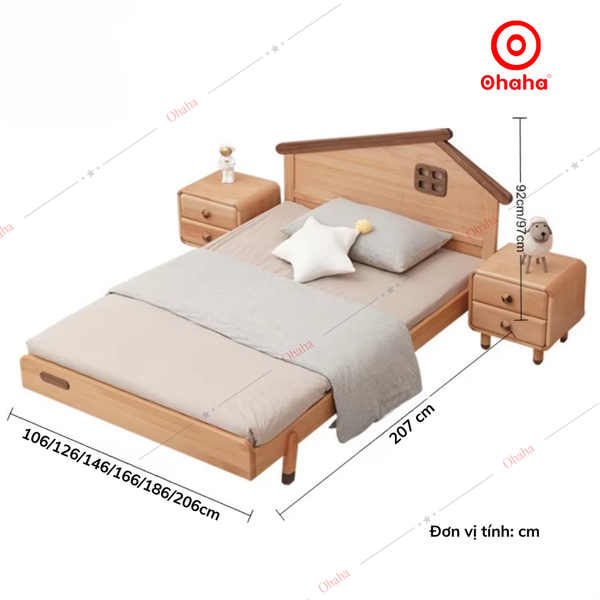 Giường ngủ hiện đại hình ngôi nhà cho bé - GTE010 nhỏ gọn, độc đáo