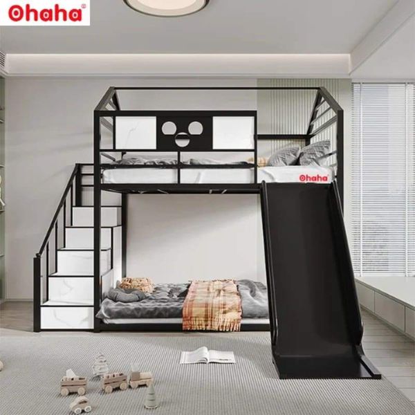 Giường tầng có cầu trượt cho bé trai