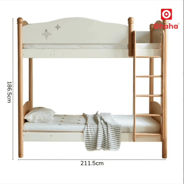 Giường tầng gỗ cao su phủ veneer sồi&nbsp;-&nbsp;chất liệu an toàn, thân thiện với môi trường