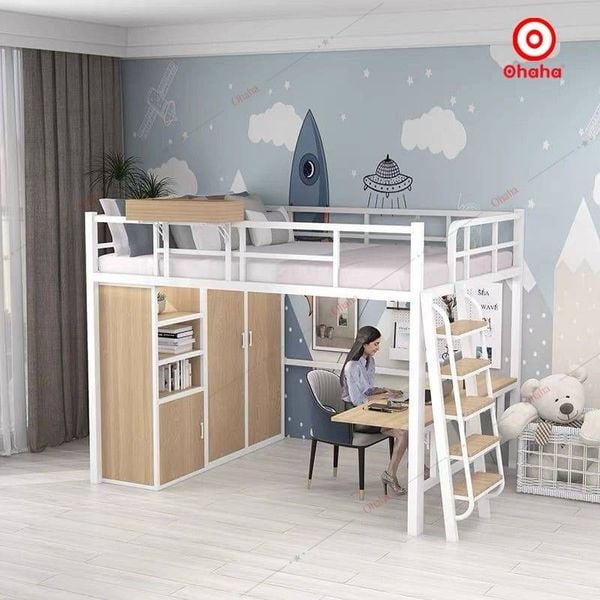 Giường tầng kết hợp tủ quần áo tối ưu diện tích