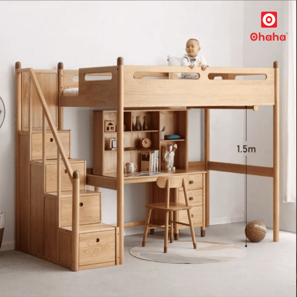 Giường tầng thông minh&nbsp;hiện đại OHAHA - GTTM068&nbsp;thiết kế an toàn cho bé