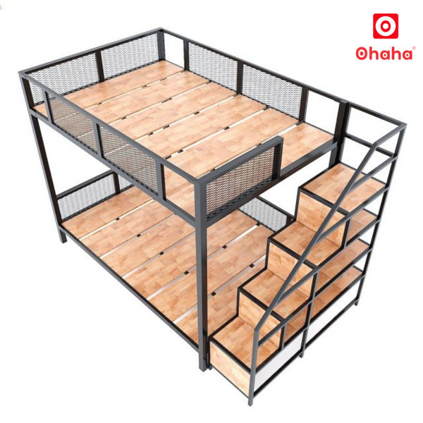 Giường Tầng Thông Minh Khung Sắt OHAHA - GTS057 đơn giản, tiện lợi