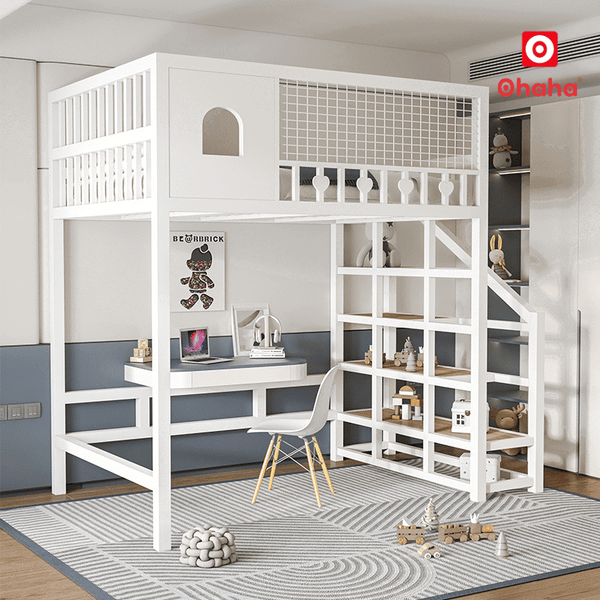 Giường tầng thông minh khung sắt hiện đại